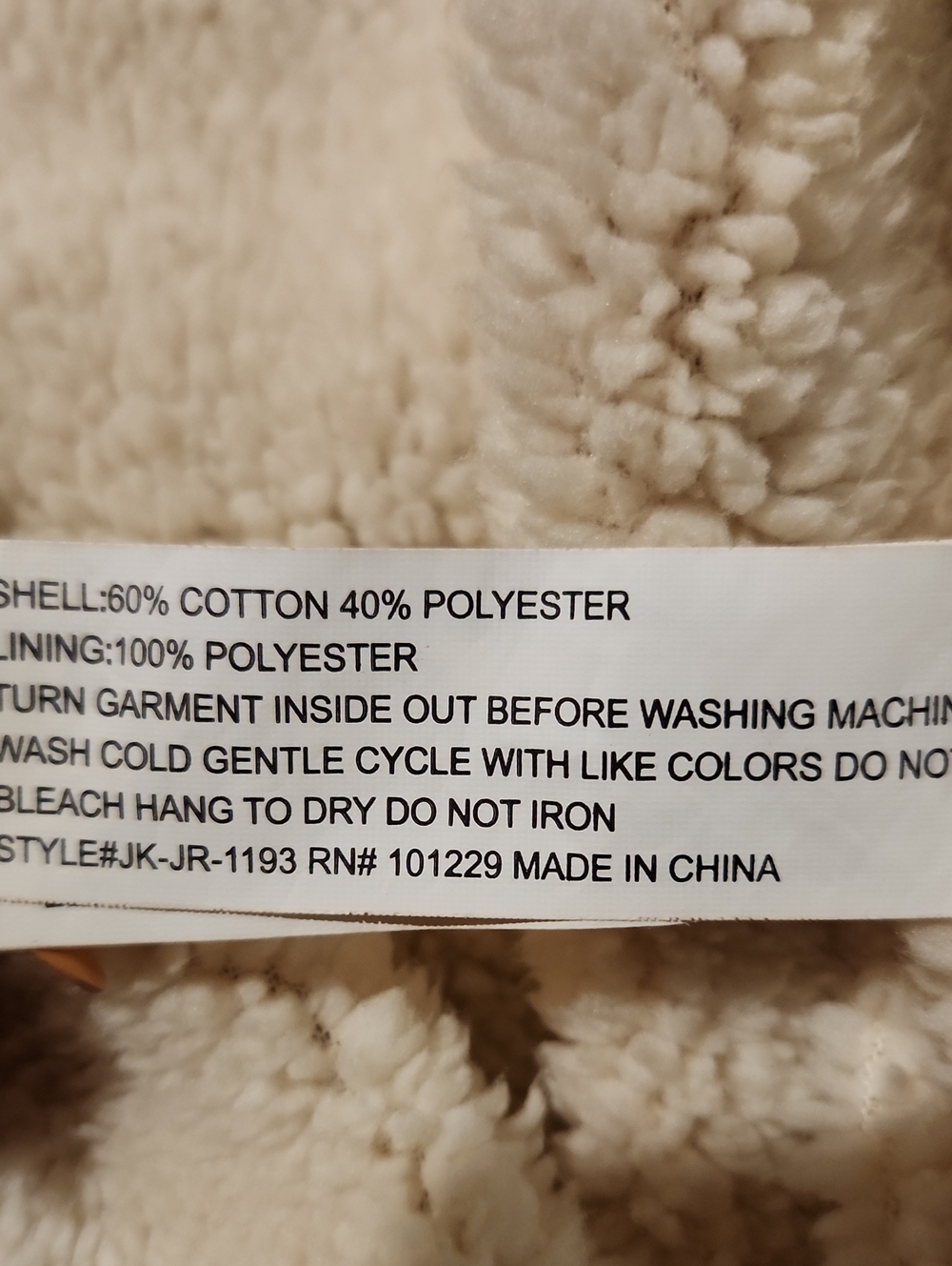NWOT Ashley By 26 International Sherpa Lined Cognac Courdoroy Zip Hoodie Jacket - Picture 8 of 8